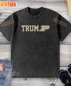 Hot Purdue Boilermakers football X Trump logo washed t-shirt, featuring bold graphics and a comfortable fit for fans.