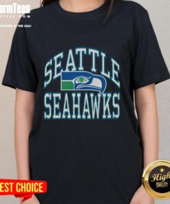 Hot Seattle Seahawks Arch Ladies Tee featuring vibrant colors and team logo, perfect for fans and casual wear.