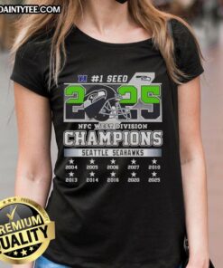 Hot Seattle Seahawks NFC West Division Champions 1 Seed Ladies Tee showcasing team pride and style for fans.