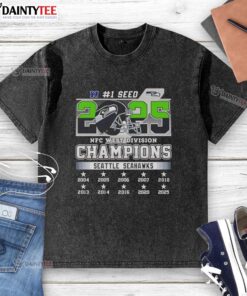 Hot Seattle Seahawks NFC West Division Champions 1 Seed Washed T-Shirt showcasing team pride and vibrant colors.