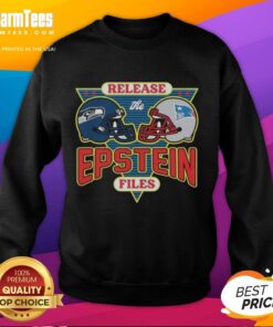 Hot Seattle Seahawks vs New England Patriots sweatshirt featuring 'Release The Epstein Files' graphic design.