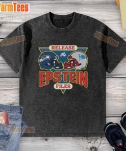 Hot Seattle Seahawks vs New England Patriots 'Release The Epstein Files' washed t-shirt design showcasing team spirit.