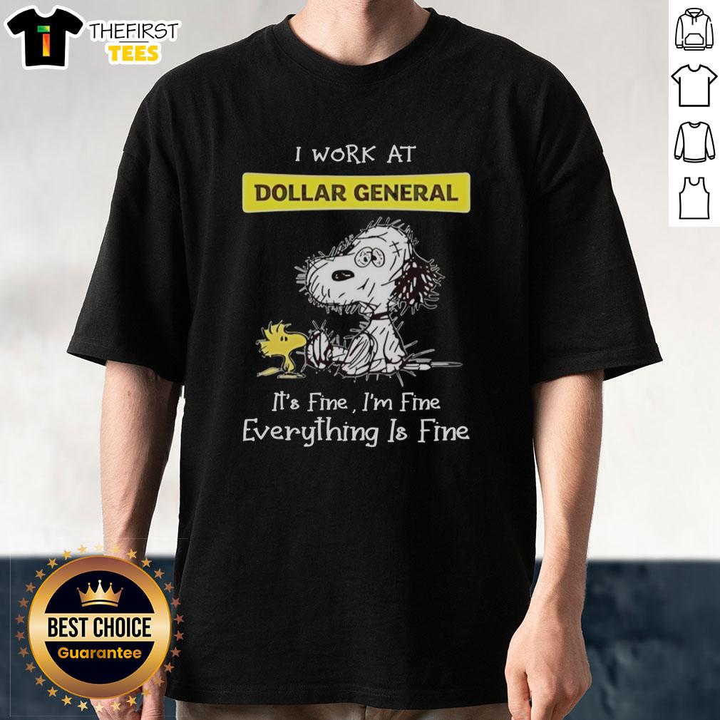 hot-snoopy-and-woodstock-i-work-at-dollar-general-its-fine-im-fine-everything-is-fine-t-shirt-1 Alt Text: Hot Snoopy and Woodstock graphic on a t-shirt featuring I Work At Dollar General It's Fine I'm Fine Everything Is Fine.