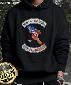 Hot Son of America San Francisco Map hoodie featuring sports logos, perfect for fans and stylish streetwear.