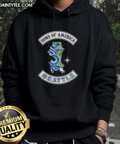 Hot Son of America Seattle Map Sports Logos Combine Hoodie featuring vibrant city map and team logos in stylish design.