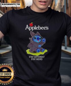 Alt Text: Hot Stitch Cosplay Toothless X Applebees Stay Different Stay Weird T-Shirt featuring vibrant designs and unique graphics.