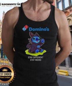 Hot Stitch cosplay tank top featuring Toothless and Domino's 'Stay Different Stay Weird' design for unique fans.