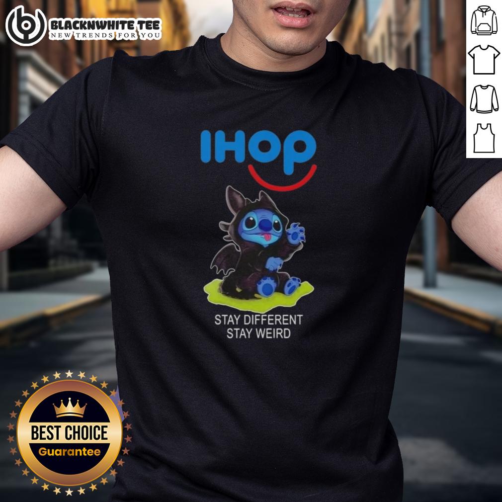 Hot Stitch Cosplay Toothless X Ihop Stay Different Stay Weird T Shirt Hot Stitch Cosplay Toothless X IHOP t-shirt design featuring 'Stay Different Stay Weird' slogan, perfect for fans.