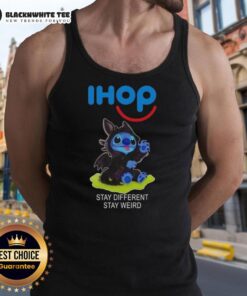 Hot Stitch Cosplay Toothless tank top featuring 'Stay Different, Stay Weird' design for fans and cosplay enthusiasts.