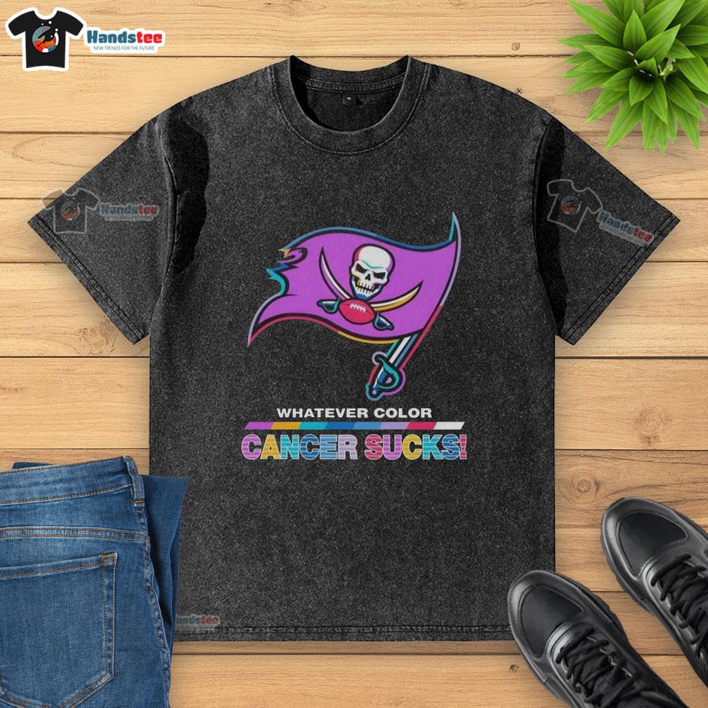 hot-tampa-bay-buccaneers-football-whatever-color-cancer-sucks-logo-colors-washed-t-shirt Alt Text: Hot Tampa Bay Buccaneers Football Cancer Sucks logo colors washed t-shirt showcasing team spirit and support.