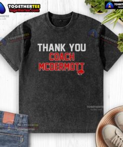 Hot Thank You Coach McDermott washed t-shirt featuring a bold graphic design in vibrant colors.