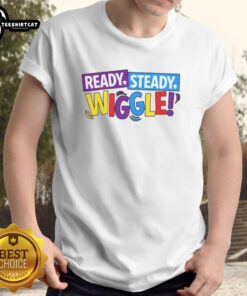 Hot Wiggles Inspired Ready Steady Wiggle T-Shirt featuring vibrant colors and playful design for children's fun and comfort.