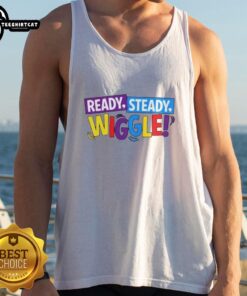 Alt Text: Hot Wiggles Inspired Ready Steady Wiggle Tank Top featuring vibrant colors and fun design for kids' activewear.