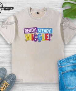 Hot Wiggles Inspired Ready Steady Wiggle washed t-shirt featuring vibrant colors and playful graphics for kids.