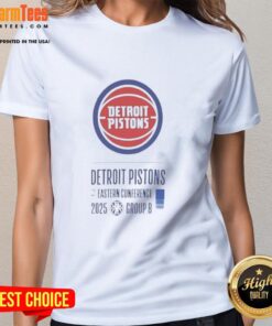 Good Detroit Pistons Eastern Conference 2025 ladies tee featuring stylish design and team colors for passionate fans.