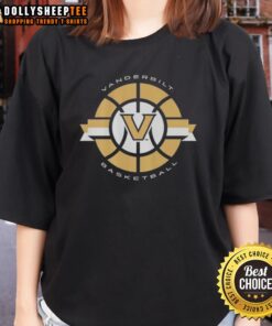 Alt Text: Vanderbilt Commodores basketball classic circle logo on a ladies tee, showcasing team spirit and style.