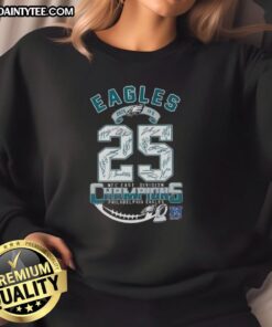 Philadelphia Eagles NFC East Division Champions sweatshirt with signatures, commemorating their 2025 victory.