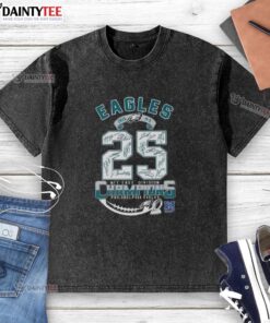 Philadelphia Eagles NFC East Division Champions 2025 signature washed t-shirt, showcasing team pride and fan spirit.