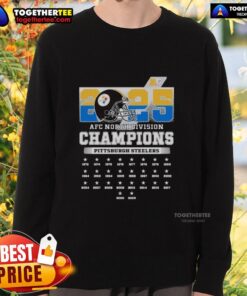 2025 AFC South Division Champions Pittsburgh Steelers sweatshirt showcasing team pride and stylish design.