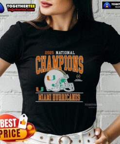 Miami Hurricanes Football Ladies Tee celebrating 2025 CFP National Champions with stylish design and team colors.