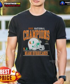 Nice 2025 CFP National Champions Miami Hurricanes football T-shirt in vibrant colors, featuring team logo and championship design.