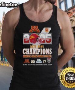 Alt Text: Minnesota Golden Gophers football tank top celebrating 2025 Rate Bowl champions at Chase Field Stadium.