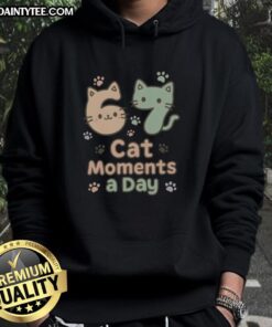 Cozy hoodie featuring 'Nice 67 Cat Moments a Day' design, perfect for cat lovers and comfortable casual wear.