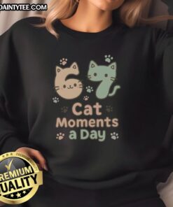 Cozy sweatshirt featuring 'Nice 67 Cat Moments a Day' design, perfect for cat lovers and comfortable casual wear.