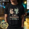 Alt Text: Cute 'Nice 67 Cat Moments A Day Six Seven' T-Shirt featuring playful cat graphics and vibrant colors.