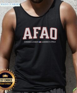Nice Afao America First America Only Tank Top featuring bold text design for patriotic casual wear.