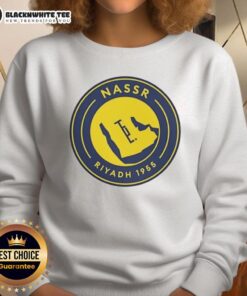 Nice Al Nassr 1955 logo sweatshirt featuring vibrant colors and stylish design for fans.