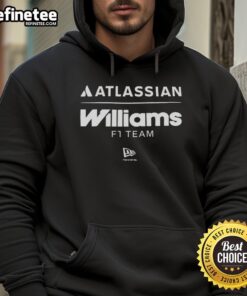 Nice Atlassian Williams F1 Team letter logo hoodie in navy, perfect for motorsport fans and casual wear.