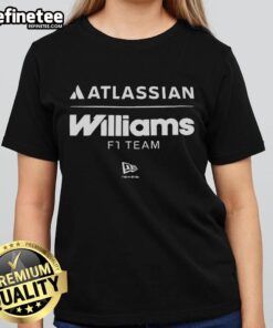 Nice Atlassian Williams F1 Team letter logo on a stylish ladies tee, perfect for motorsport fans.
