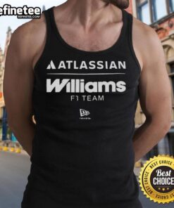 Nice Atlassian Williams F1 Team letter logo tank top featuring a stylish design for racing enthusiasts.