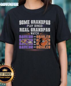 Grandmas enjoying bingo while wearing Baltimore Ravens and Orioles shirts, showcasing team spirit and fun.