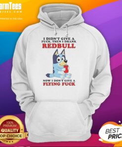 Nice Bluey hoodie with 'I Didn't Give A Fck, Then I Drank Redbull, Now I Don't Give A Flying Fck' design.