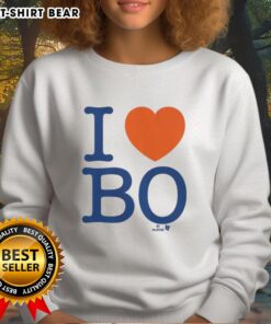 Cozy Nice Bo Bichette I Heart Bo sweatshirt featuring a stylish design for fans of the Toronto Blue Jays.