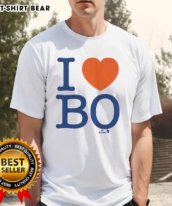 Alt Text: Nice Bo Bichette I Heart Bo T-Shirt featuring a stylish design for fans of the Toronto Blue Jays player Bo Bichette.