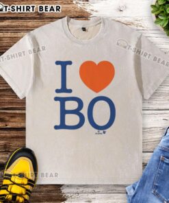 Nice Bo Bichette I Heart Bo washed t-shirt featuring a stylish design and vibrant colors, perfect for baseball fans.
