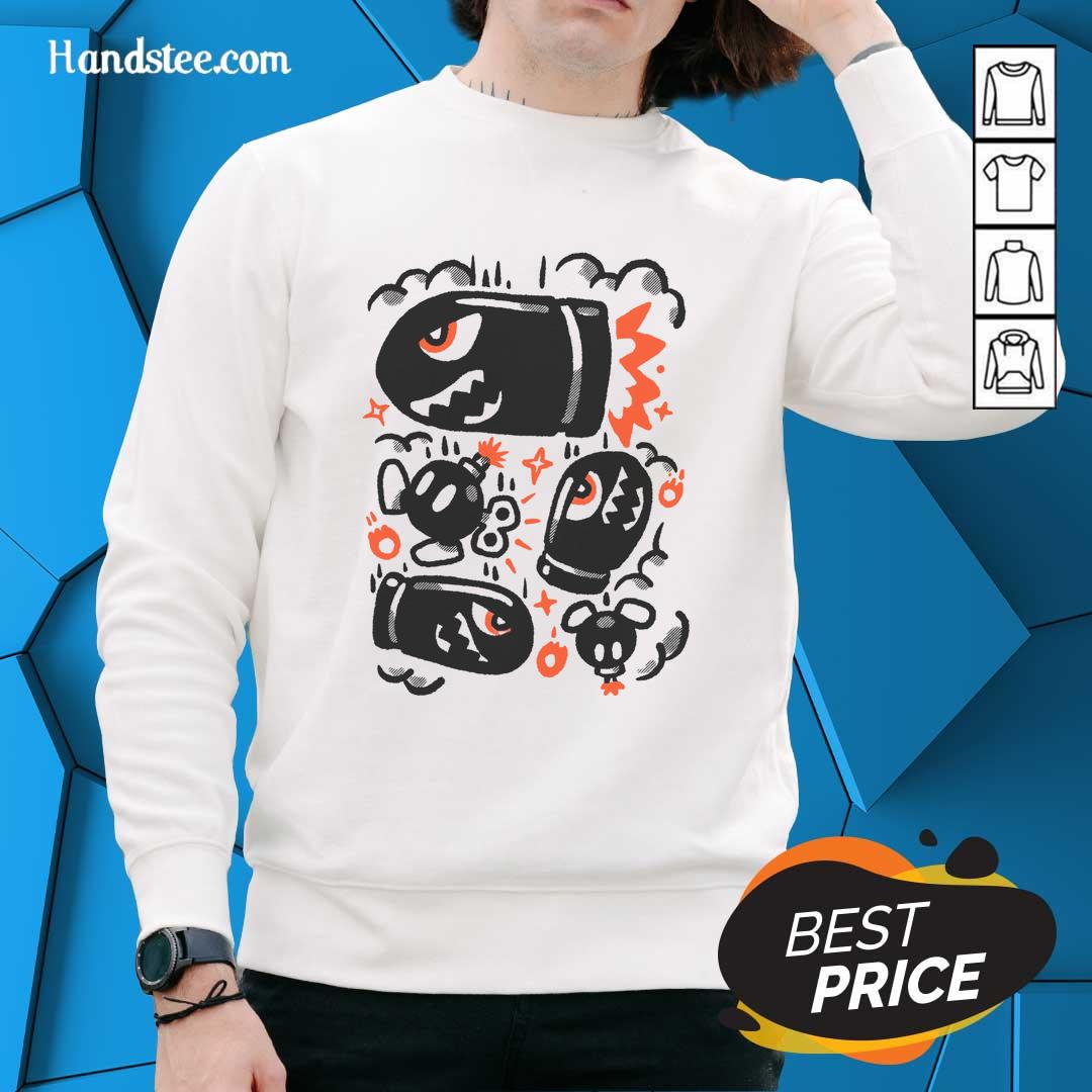 nice-bob-ombing-run-sweatshirt Stylish Nice Bob-Ombing Run Sweatshirt featuring vibrant colors and a playful design inspired by video games.
