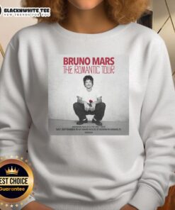 Bruno Mars The Romantic Tour 2026 sweatshirt featuring a stylish design for fans and concertgoers.