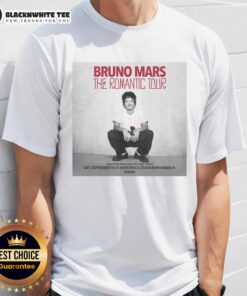 Nice Bruno Mars The Romantic Tour 2026 T-Shirt featuring bold graphics and vibrant colors for fans of the iconic artist.