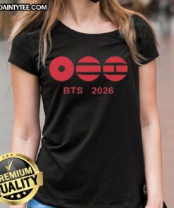 Nice BTS 2026 Comeback ladies tee featuring vibrant graphics and a stylish design for fans celebrating the group's return.