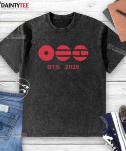 Stylish Nice BTS 2026 comeback washed t-shirt featuring vibrant graphics and a relaxed fit, perfect for fans.