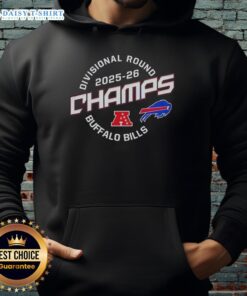 Buffalo Bills Divisional Round Champions 2025-26 hoodie design featuring team colors and logo, perfect for fans.