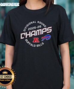 Buffalo Bills Divisional Round Champions 2025-26 ladies tee in vibrant colors, perfect for fans celebrating victory.