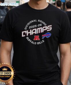 Nice Buffalo Bills Divisional Round Champions 2025-26 T-Shirt featuring team colors and logo, perfect for fans.