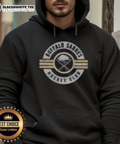 Alt Text: Vintage Buffalo Sabres hoodie featuring a stylish surround design, perfect for fans and casual wear.