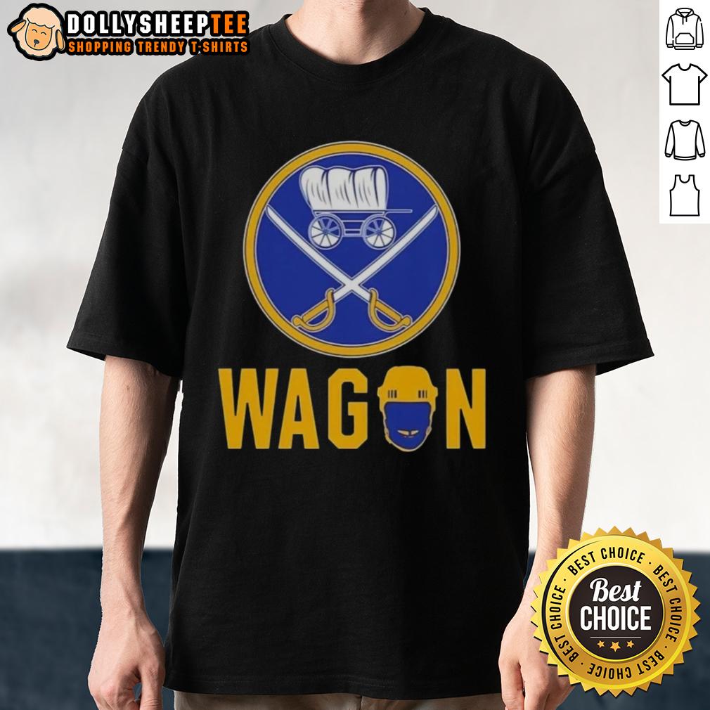 Nice Buffalo Sabres Wagon Logo T Shirt Buffalo Sabres wagon logo T-shirt, featuring a vibrant design perfect for fans of the NHL team in blue and gold colors.