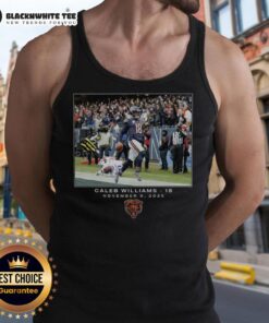 Caleb Williams in a Chicago Bears tank top, showcasing NFL Flash Features for Week 10, vibrant and stylish look.